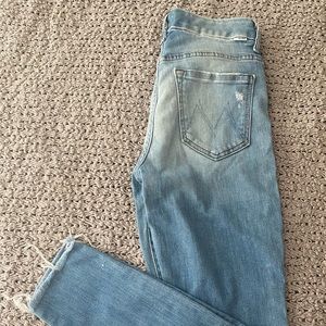 MOTHER Light Blue Distressed Jeans